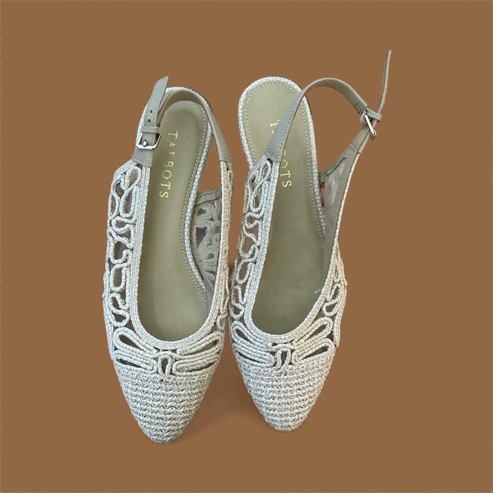 Talbots Beige Espadrille Slingback Shoes